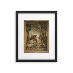 Antique 17th Century Louis XIV Ancient India French Gobelin Tapestry Framed Art Print Gallery Image 5