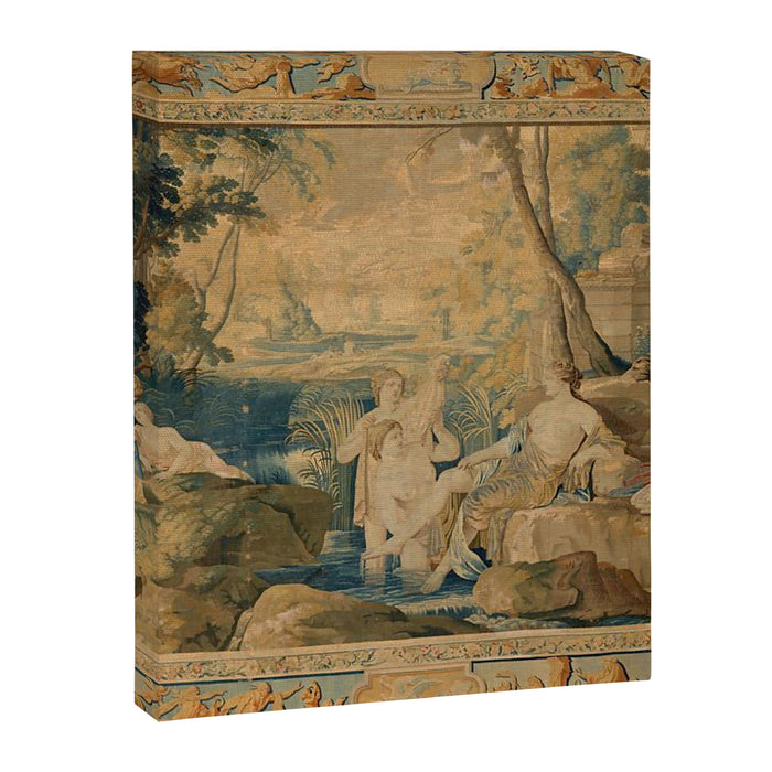Antique 17th Century Mythological 'Diana and Her Nymphs' Tapestry Canvas Print Gallery Image 1