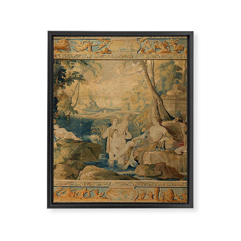 Antique 17th Century Mythological 'Diana and Her Nymphs' Tapestry Framed Canvas Print Gallery Image 6