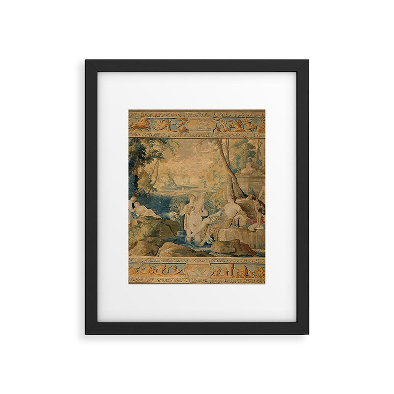 Antique 17th Century Mythological 'Diana and Her Nymphs' Tapestry Framed Art Print Gallery Image 5