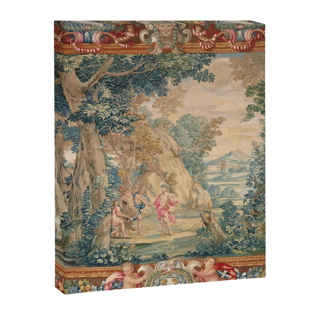 Antique 17th Century Romantic Mythological Garden Italian Tapestry Canvas Print Gallery Image 8