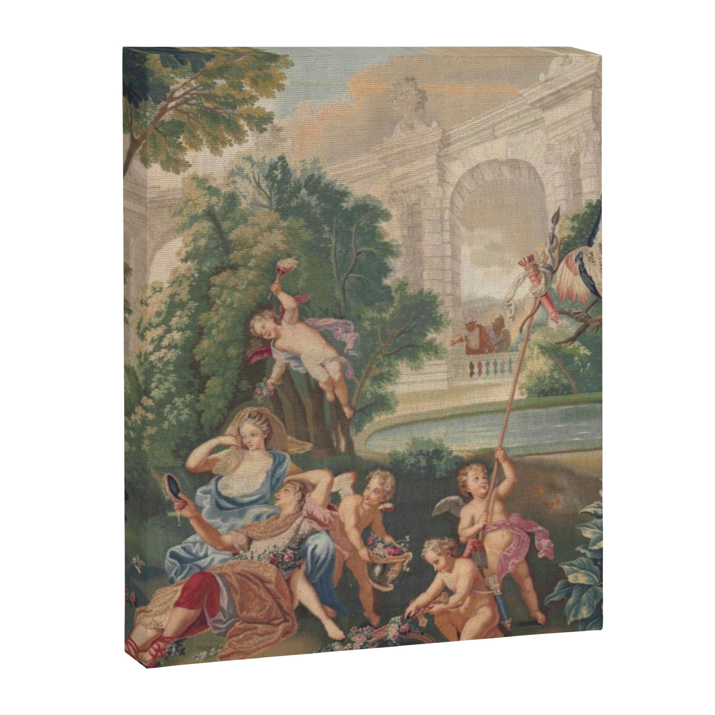Antique 17th Century Romantic French Mythological Tapestry Canvas Print Gallery Image 6