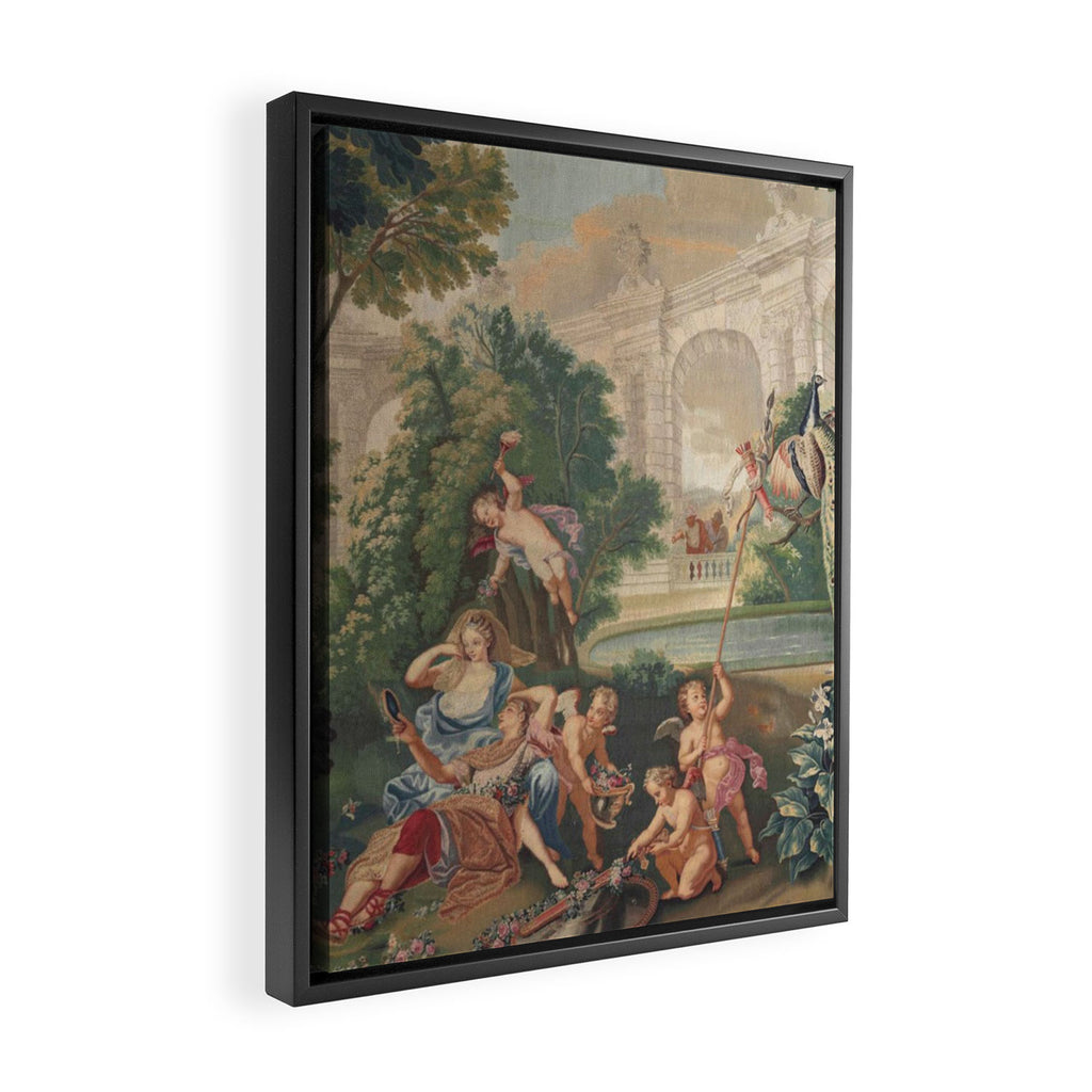 Antique 17th Century Romantic French Mythological Tapestry Framed Canvas Print Gallery Image 2