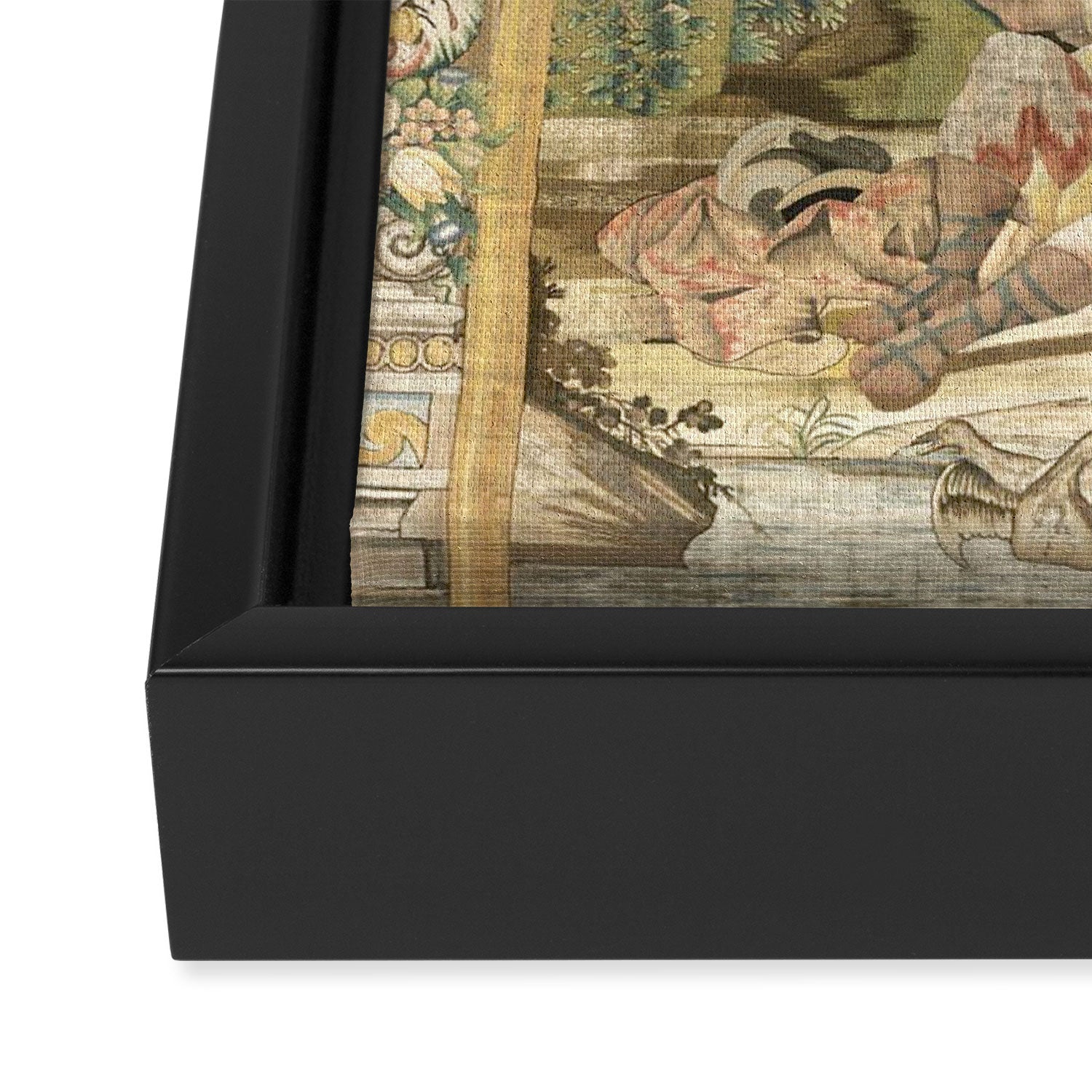 Antique 17th Century Romantic Warrior Italian Tapestry Framed Canvas Print Gallery Image 3