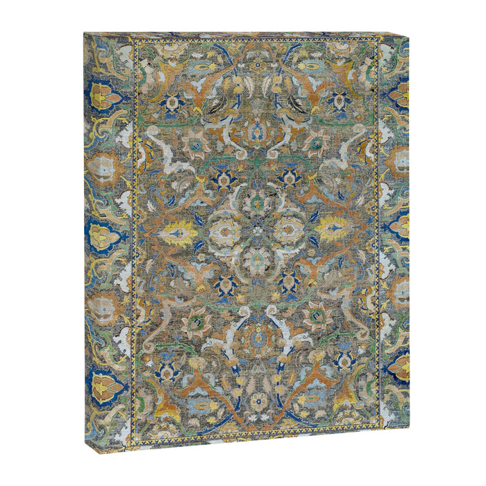 Antique 17th Century Safavid Polonaise Golden Blue Persian Carpet Canvas Print Gallery Image 1