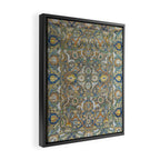 Antique 17th Century Safavid Polonaise Golden Blue Persian Carpet Framed Canvas Print Gallery Image 2
