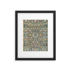 Antique 17th Century Safavid Polonaise Golden Blue Persian Carpet Framed Art Print Gallery Image 5