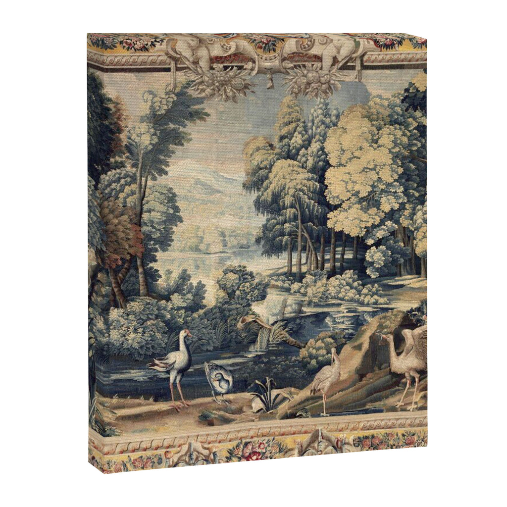Antique 17th Century Verdure Bird Forest French Tapestry Canvas Print Gallery Image 6