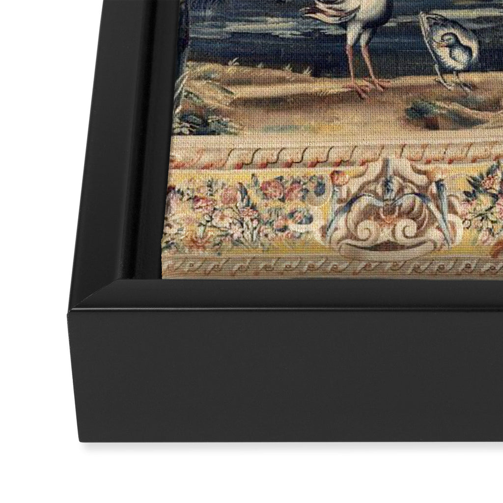 Antique 17th Century Verdure Bird Forest French Tapestry Framed Canvas Print Gallery Image 3