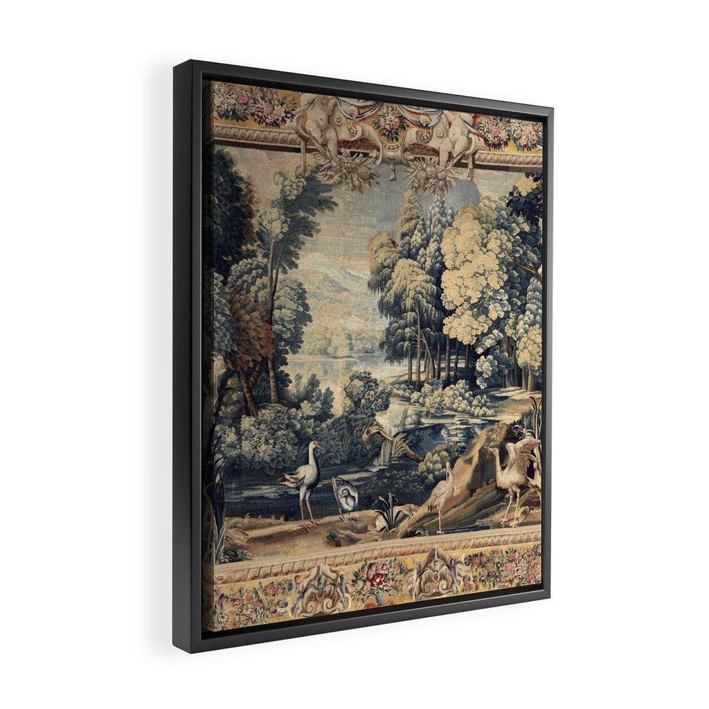 Antique 17th Century Verdure Bird Forest French Tapestry Framed Canvas Print Gallery Image 2