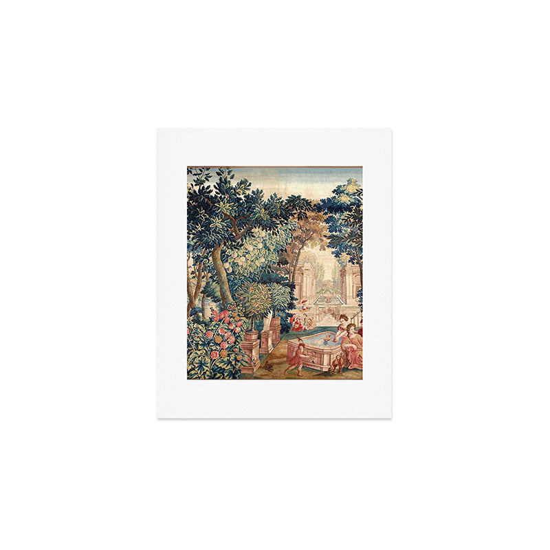 Antique 18th Century Allegory of Spring French Tapestry Art Print Gallery Image 1