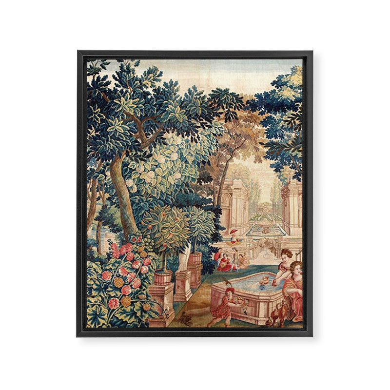 Antique 18th Century Allegory of Spring French Tapestry Framed Canvas Print Gallery Image 6
