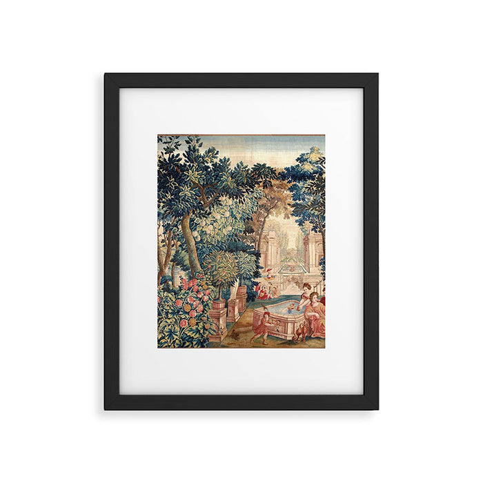Antique 18th Century Allegory of Spring French Tapestry Framed Art Print Gallery Image 1