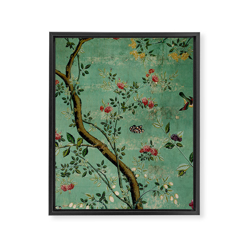 Antique 18th Century Blooming Camellia Garden Botanical Framed Canvas Print Gallery Image 6