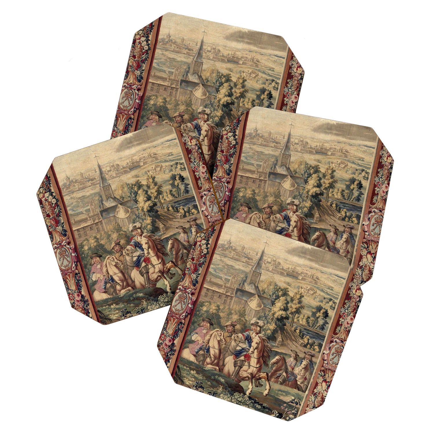 Antique 18th Century 'Capture of Lille' French Tapestry Coaster Gallery Image 1