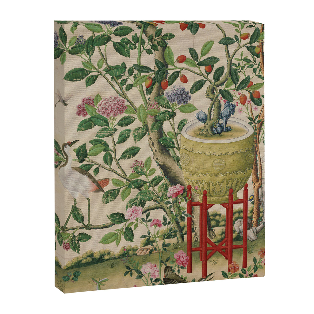 Antique 18th Century Chinoiserie Camellia Fruit Garden Canvas Print Gallery Image 6