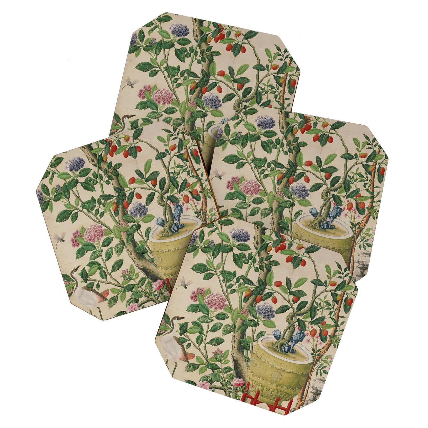 Antique 18th Century Chinoiserie Camellia Fruit Garden Coaster Gallery Image 1
