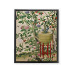 Antique 18th Century Chinoiserie Camellia Fruit Garden Framed Canvas Print Gallery Image 6