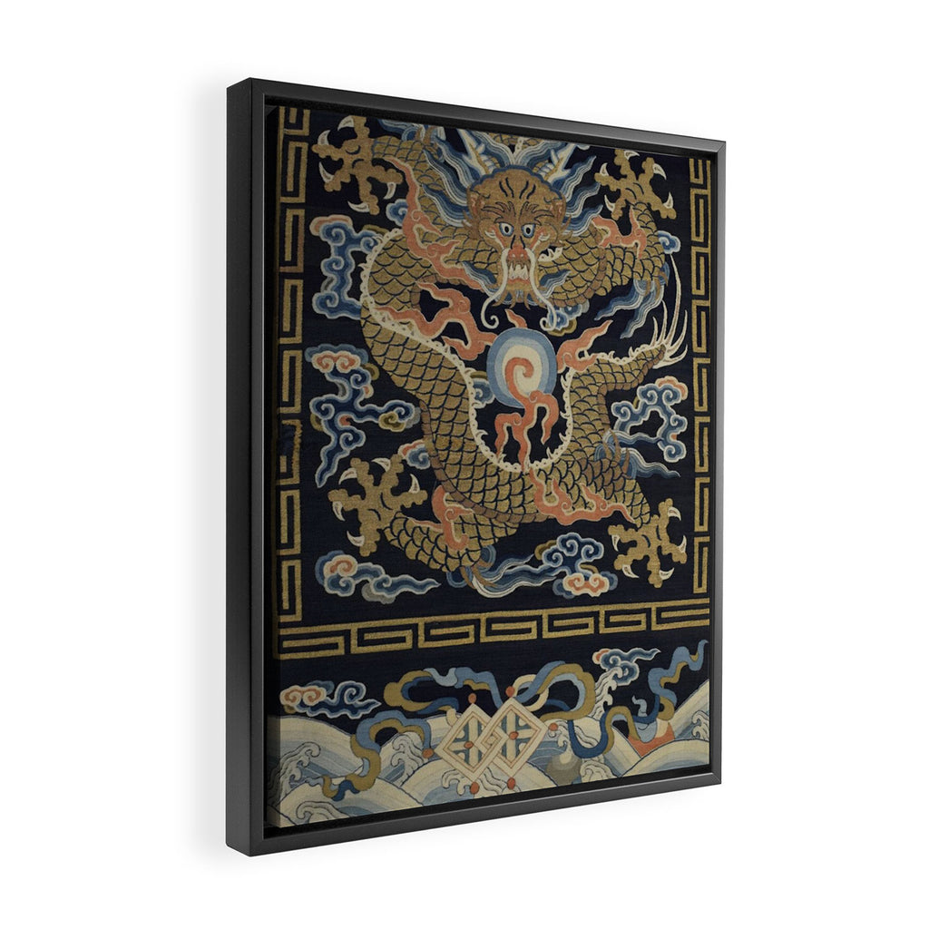 Antique 18th Century Chinese Dragon Framed Canvas Print Gallery Image 2