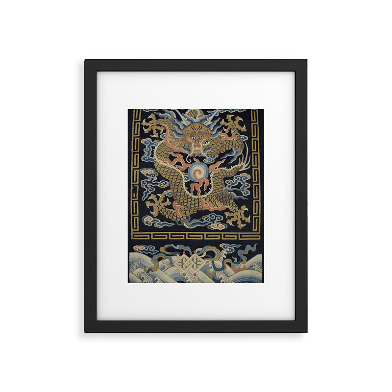 Antique 18th Century Chinese Dragon Framed Art Print Gallery Image 4