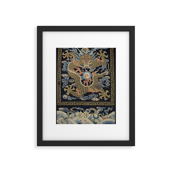 Antique 18th Century Chinese Dragon Framed Art Print Gallery Image 1