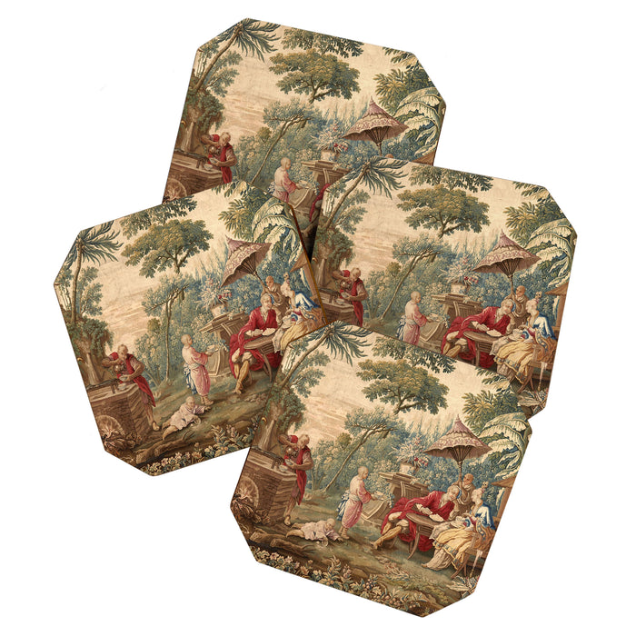 Antique 18th Century Chinoiserie Aubusson Tapestry Francois Boucher Coaster Gallery Image 1