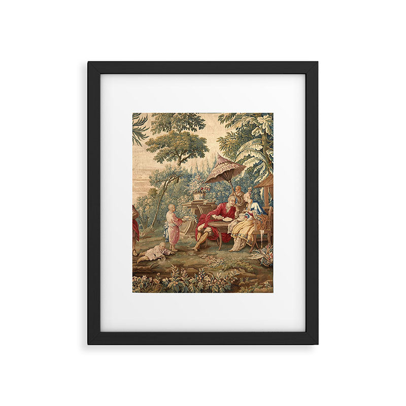 Antique 18th Century Chinoiserie Aubusson Tapestry Francois Boucher Framed Art Print Gallery Image 6