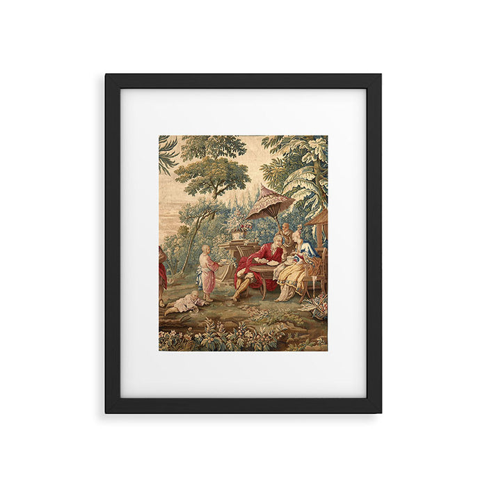 Antique 18th Century Chinoiserie Aubusson Tapestry Francois Boucher Framed Art Print Gallery Image 1