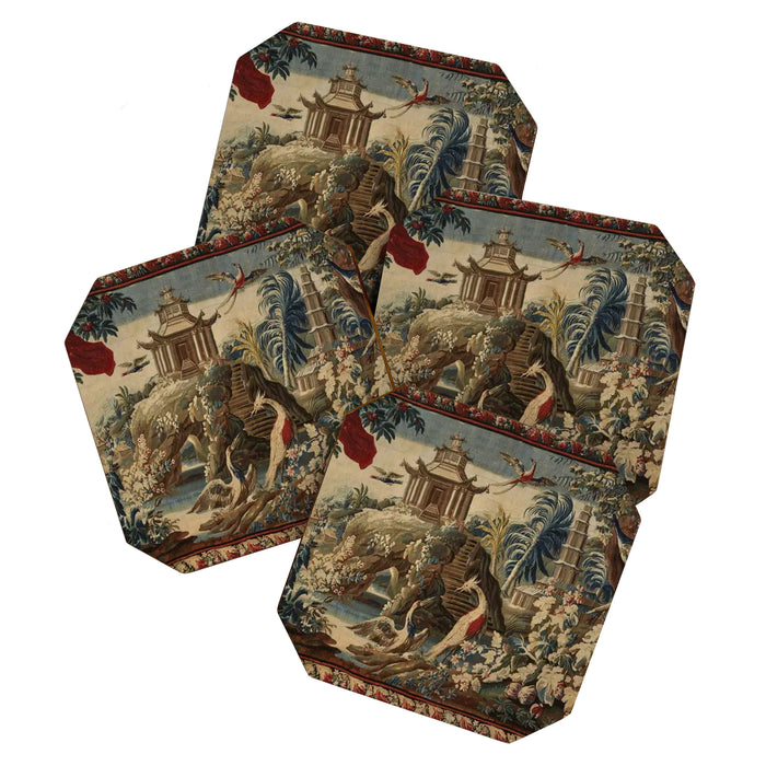 Antique 18th Century Chinoiserie French Gobelin Tapestry Coaster Gallery Image 1