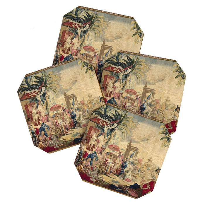 Antique 18th Century Chinoiserie French Tapestry Francois Boucher Coaster Gallery Image 1
