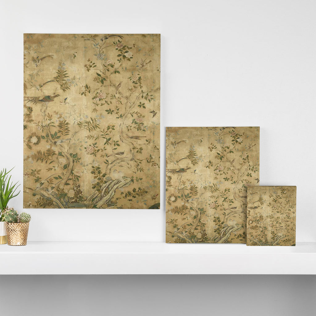 Antique 18th Century Chinoiserie Golden Garden Fresco 1740 Canvas Print Gallery Image 3
