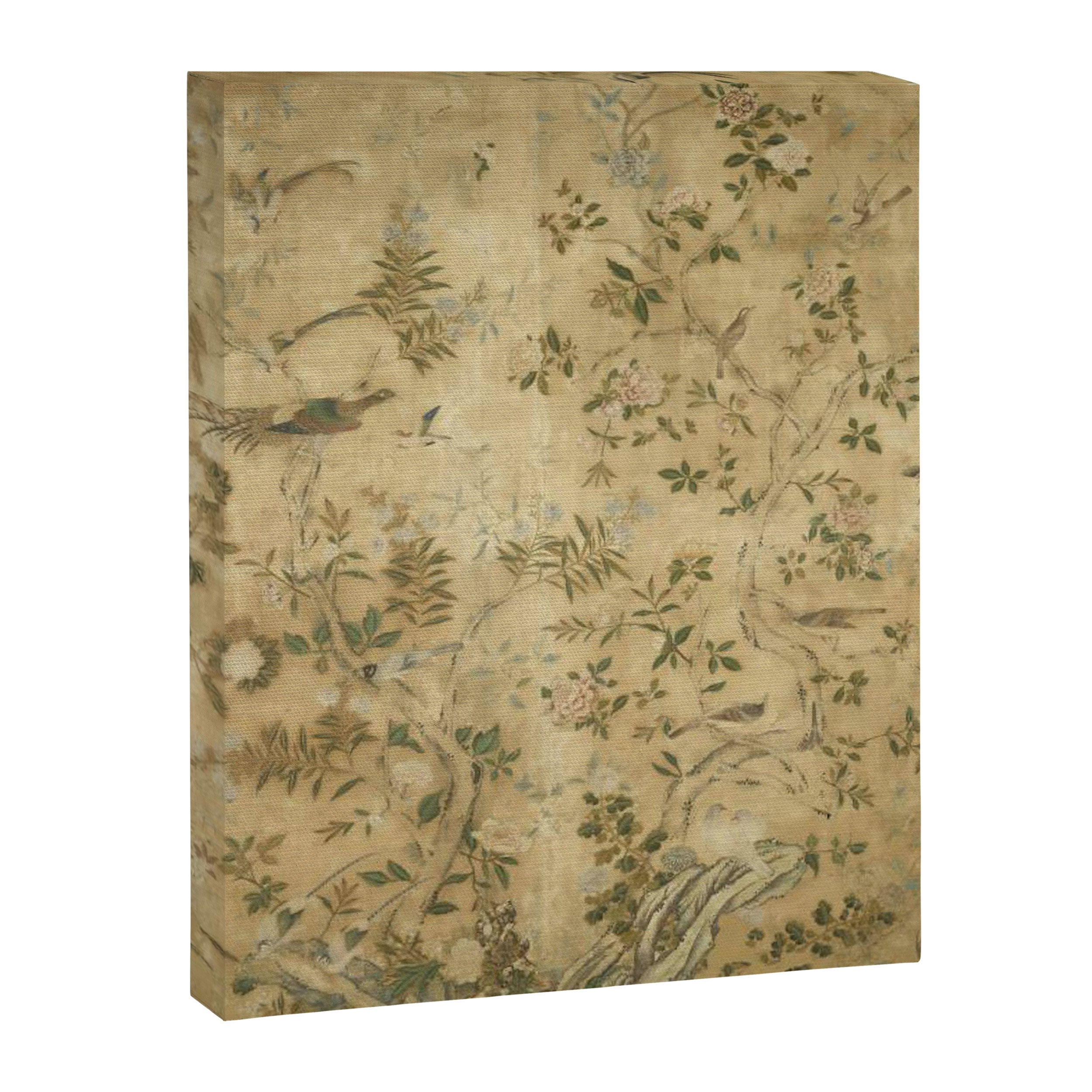Antique 18th Century Chinoiserie Golden Garden Fresco 1740 Canvas Print Gallery Image 6