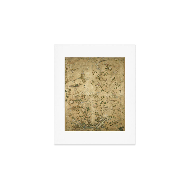 Antique 18th Century Chinoiserie Golden Garden Fresco 1740 Art Print Gallery Image 1