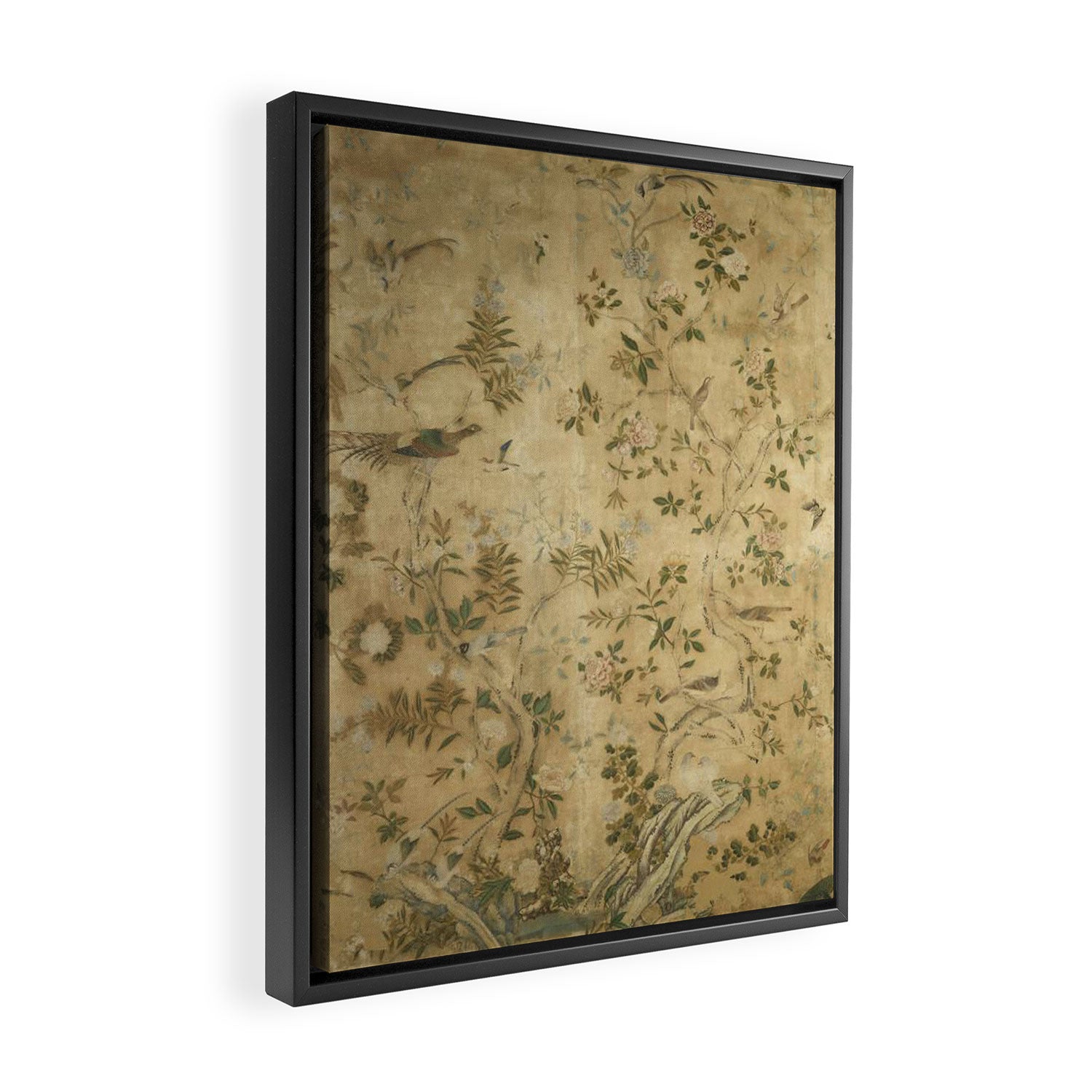 Antique 18th Century Chinoiserie Golden Garden Fresco 1740 Framed Canvas Print Gallery Image 2