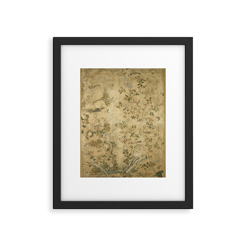 Antique 18th Century Chinoiserie Golden Garden Fresco 1740 Framed Art Print Gallery Image 5