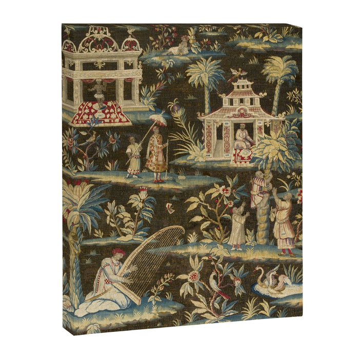 Antique 18th Century Chinoiserie Landscape Tapestry Canvas Print Gallery Image 1