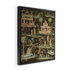 Antique 18th Century Chinoiserie Landscape Tapestry Framed Canvas Print Gallery Image 2