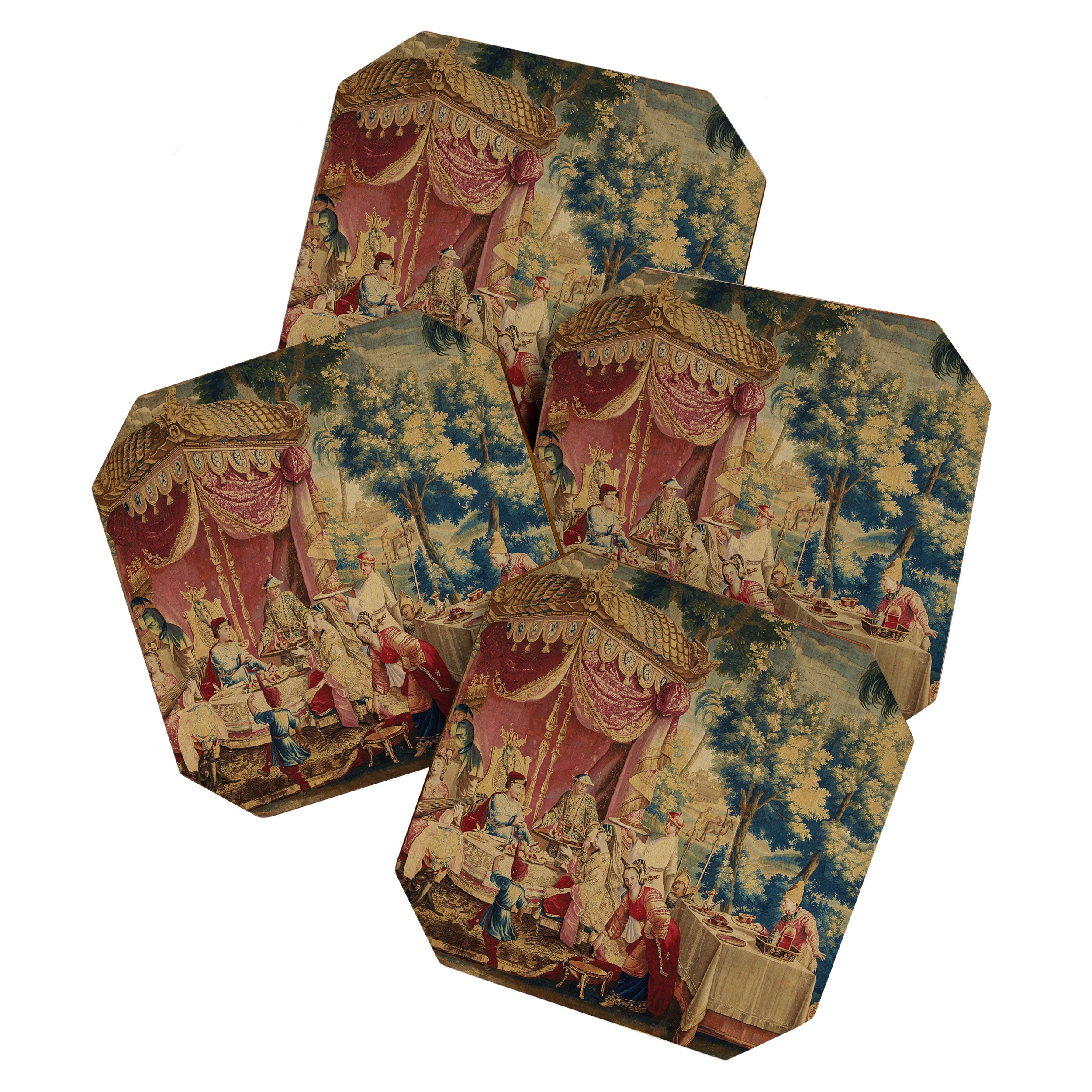 Antique 18th Century Chinoiserie Louis XIV Beauvais Tapestry Coaster Gallery Image 1
