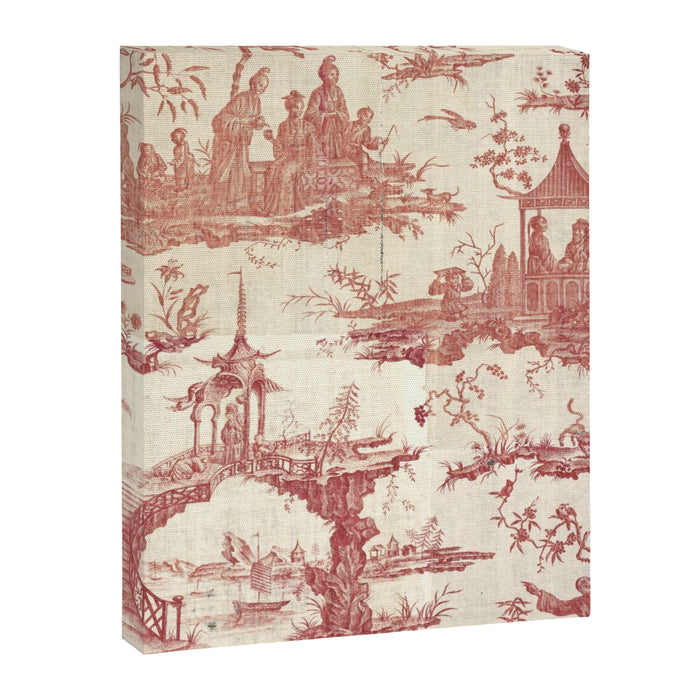 Antique 18th Century Chinoiserie Pagoda Toile de Jouy Canvas Print Gallery Image 1