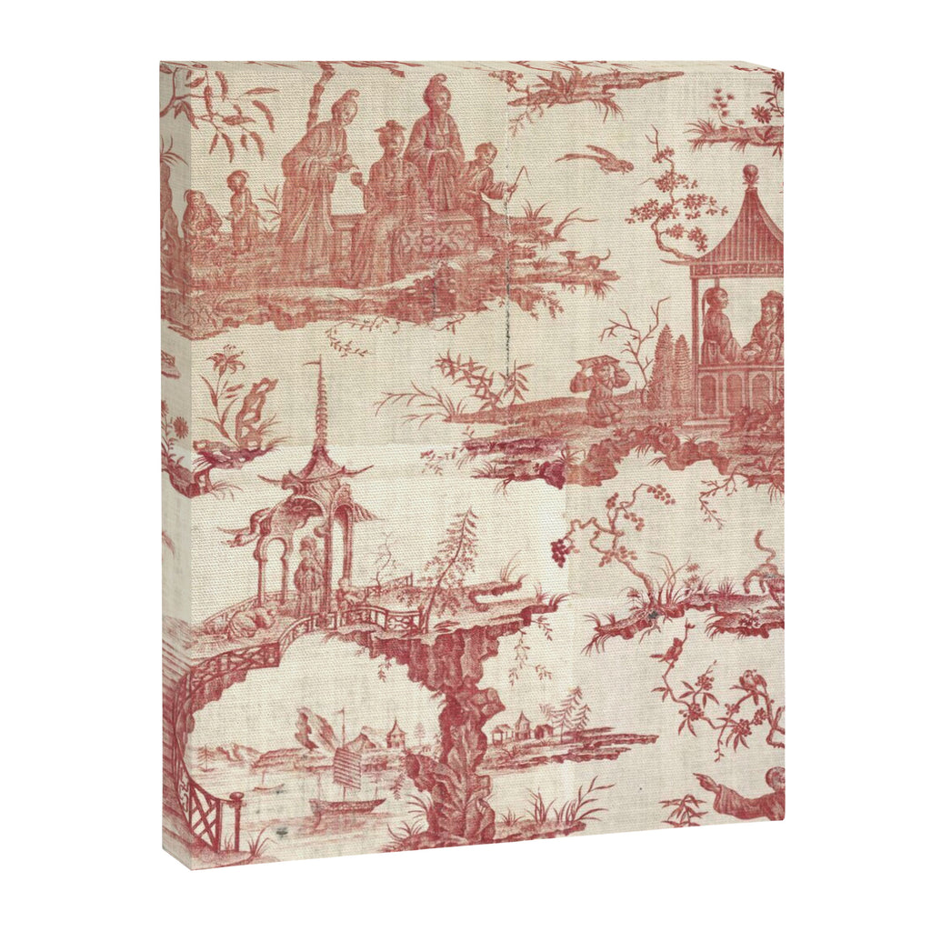 Antique 18th Century Chinoiserie Pagoda Toile de Jouy Canvas Print Gallery Image 8
