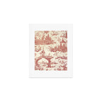 Antique 18th Century Chinoiserie Pagoda Toile de Jouy Art Print Gallery Image 1