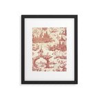 Antique 18th Century Chinoiserie Pagoda Toile de Jouy Framed Art Print Gallery Image 6
