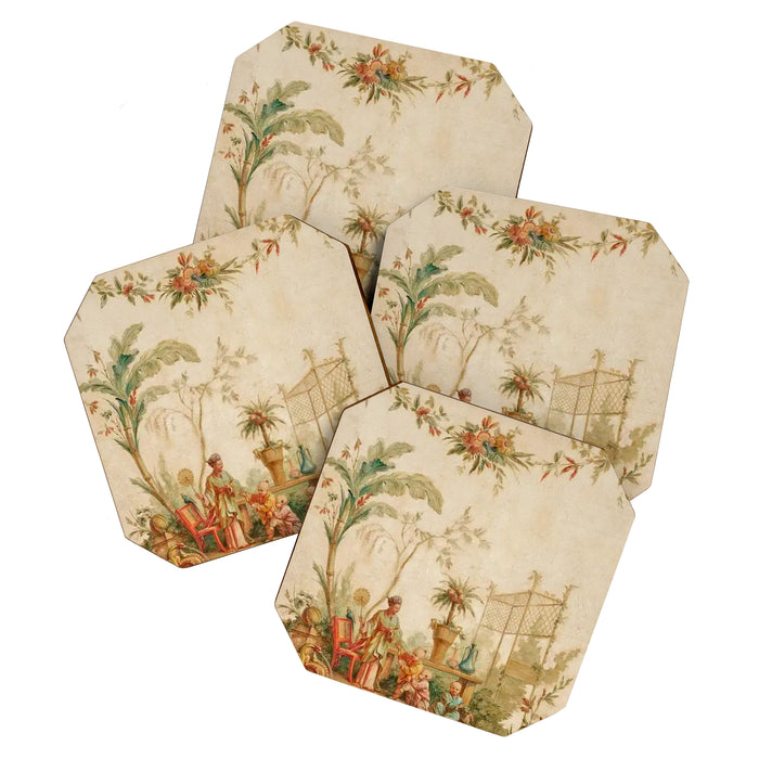 Antique 18th Century Chinoiserie Scene Jean Baptiste Pillement Coaster Gallery Image 1