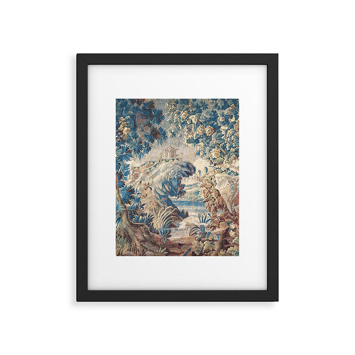Antique 18th Century Chinoiserie Temple Aubusson Tapestry Framed Art Print Gallery Image 1