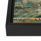 Antique 18th Century Flemish Verdure Green Bird Garden Landscape Tapestry Framed Canvas Print Gallery Image 3