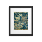 Antique 18th Century Flemish Verdure Green Bird Garden Landscape Tapestry Framed Art Print Gallery Image 6