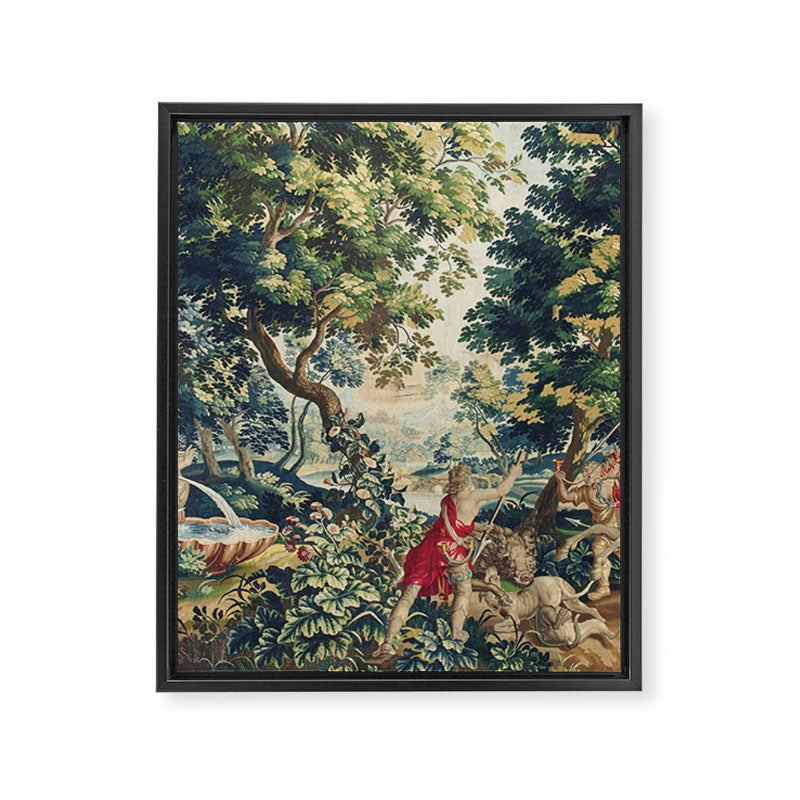 Antique 18th Century Flemish Mythological Hunting Tapestry Framed Canvas Print Gallery Image 8