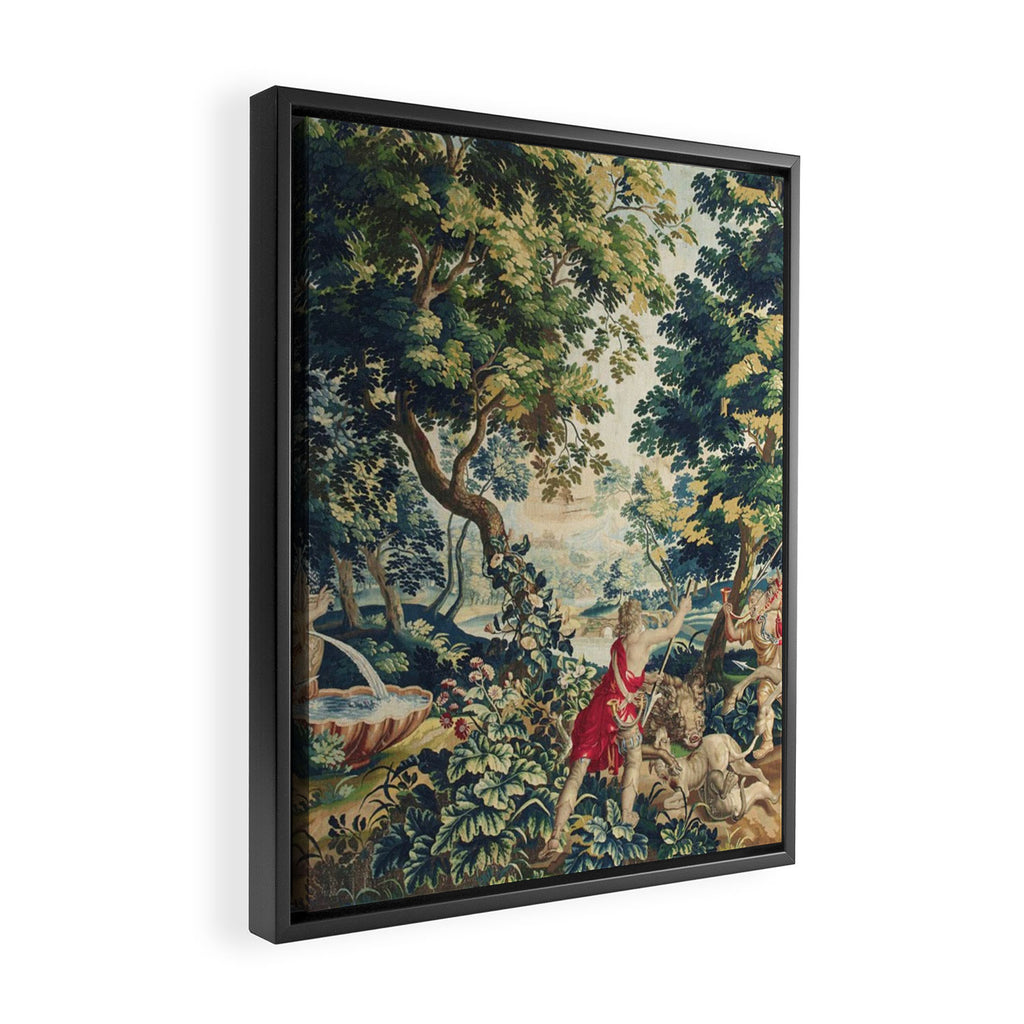 Antique 18th Century Flemish Mythological Hunting Tapestry Framed Canvas Print Gallery Image 2