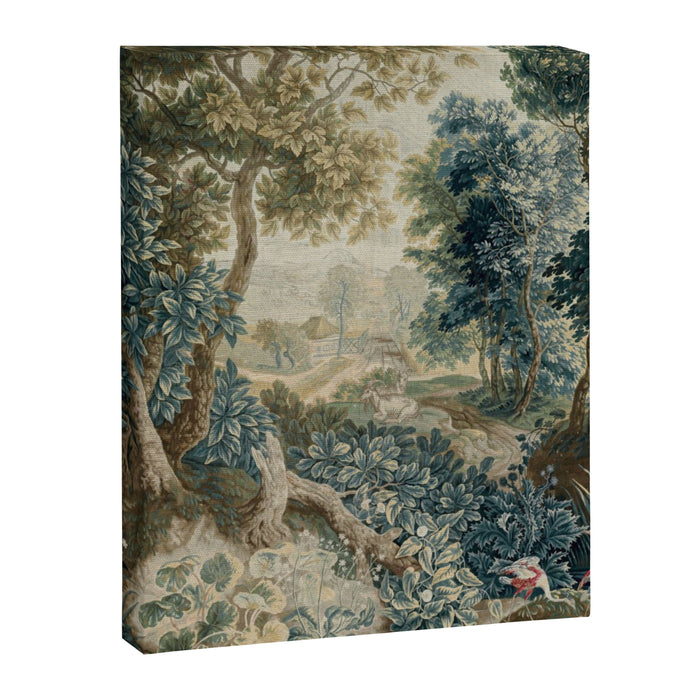 Antique 18th Century Flemish Verdure Tapestry Canvas Print Gallery Image 1