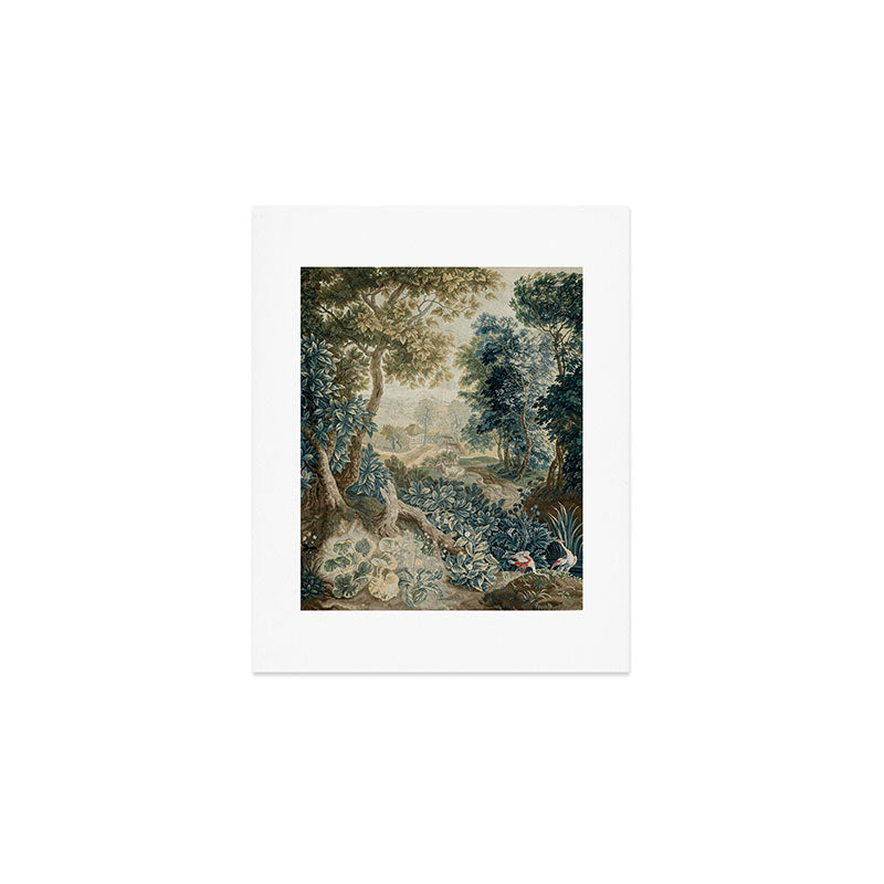 Antique 18th Century Flemish Verdure Tapestry Art Print Gallery Image 1